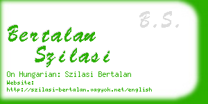 bertalan szilasi business card